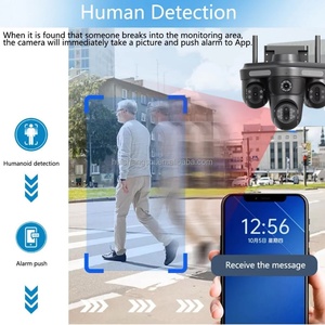 Caméra IP de sécurité réseau sans fil extérieure 360 PTZ Ultra HD 20MP 10K avec zoom optique 10X, Wi-Fi et 4 objectifs pour surveillance domestique à 4 points de vue - Product Image 5