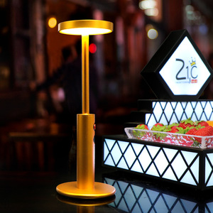 Bar Rechargeable <b>Table</b> Lamp Cylindrical All Aluminum <b>Led</b> Cordless Nightclub Cafe Decorative <b>Light</b> - Product Image 1