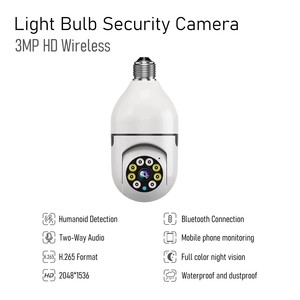 Cámara de Seguridad WiFi de Doble Banda 5G con Forma de Bombilla <span class=keywords><strong>V380</strong></span> 2MP1080P 360 Grados CCTV Hogar Inteligente Visión Nocturna Interior Cámara IP - Product Image 2