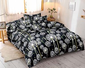 Poland Stock Artistic Dandelion Bedding Set Black White Floral Duvet <b>Cover</b> for EU Dropshipping 3pcs <b>Bed</b> Linen - Product Image 5