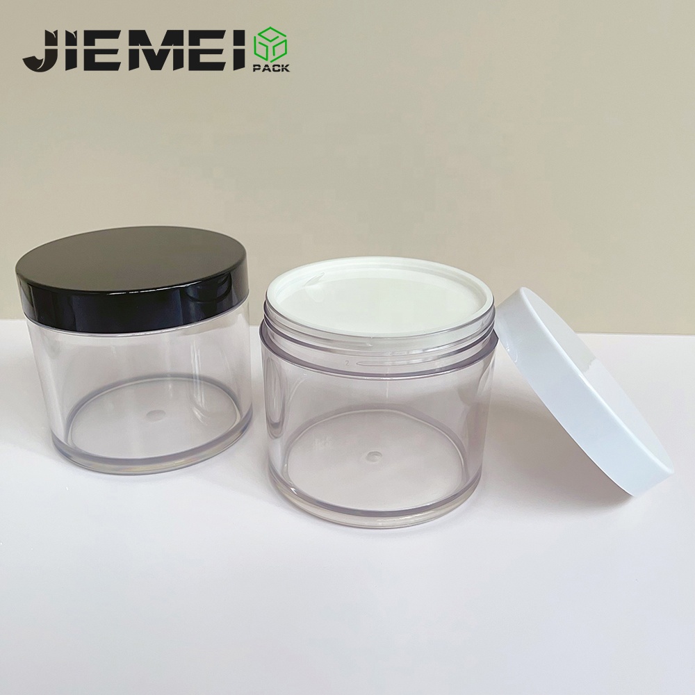 JIE MEI Stock 15g 30g 50g 80g 100g 120g 150g 200g 250g 300g Thick Wall PET Empty Face Cream Jar Custom Logo Body Scrub Container