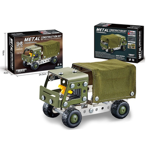 Fai da te assemblaggio 3D semirimorchi in lega di veicoli modello di blocco di costruzione giocattolo in metallo blocchi di costruzione Kit giocattoli per bambini - Product Image 5