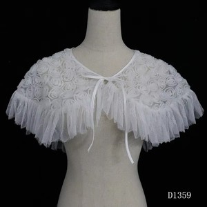 Châle de mariée D1359 en dentelle patchwork <span class=keywords><strong>rose</strong></span> avec décoration - Product Image 3