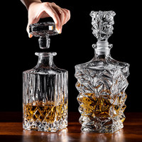 Ensemble de carafe et de verres à whisky de style européen en gros, bouteille de vin mousseux de luxe pour bar et usage domestique