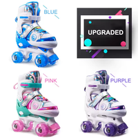 Patins à roulettes à 4 roues lumineuses EACH Fashion, patins à roulettes doubles pour enfants, produit en gros