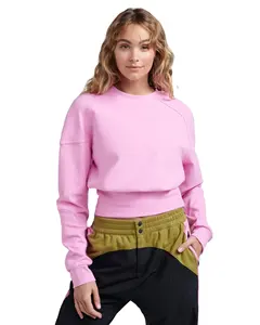 KY เสื้อกล้ามออกกำลังกายแขนยาวสีชมพูขนาดใหญ่พิเศษสำหรับผู้หญิงเสื้อกล้ามครอปท็อป2023
