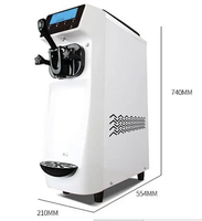 Machine à crème glacée commerciale en acier inoxydable Sicotcna - Glace molle et petite taille, nouvelle poudre de crème glacée et lait, facile à utiliser