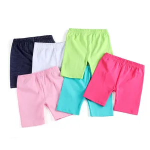 wholesale hot summer casual blank cotton knitted short pants black white kids girls plain shorts