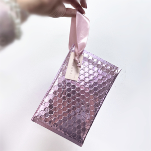 Biểu tượng tùy chỉnh in đồ trang sức bao bì bong bóng không khí phim Túi bưu phẩm Poly Hồng bọc độn gửi thư túi kim loại bong bóng phong bì - Product Image 3
