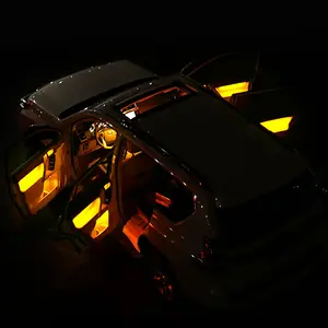 RGB araba iç led iç 4 adet 3 renk atmosfer akıllı dokunmatik kumanda ile ışık şeridi iç dekorasyon ışıkları için