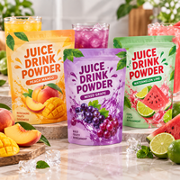Sachet Doypack Personnalisé Imprimé pour Poudre de Boisson Aromatisée aux Fruits, en Feuille Alimentaire avec Fermeture Zip, pour l'Emballage de Jus Instantanés et Boissons