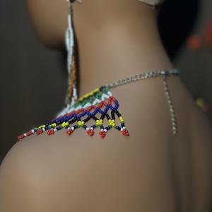 AHAYA, collar de cobre de estilo bohemio para mujer, hecho a mano, con cuentas geométricas, chal exagerado Vintage, babero, Gargantilla, Declaración Africana - Product Image 4