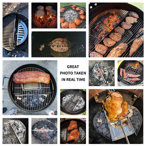 Pinnovo Char-Basket Soportes para <span class=keywords><strong>Briquetas</strong></span> de Carbón de Acero Aluminizado, Cestas para Combustible para Asado Indirecto, Compatibles con Parrillas de Carbón Más Grandes - Product Image 4