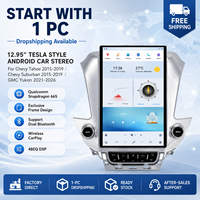 Distributeur d'autoradios de style Tesla 12,95 pouces avec CarPlay et Android Auto pour Chevrolet Tahoe Suburban 2015-2019 GMC Yukon 2021-2026