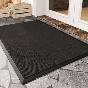 Paillasson rectangulaire gris uni en PVC antidérapant pour entrée de maison Hiver 2025 - Product Image 3