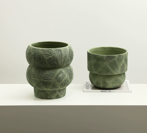 <span class=keywords><strong>Vaso</strong></span> Rotondo in <span class=keywords><strong>Cemento</strong></span> Stile Art Déco con Foro di Drenaggio, <span class=keywords><strong>Vaso</strong></span> per Fiori Ecologico da Tavolo per Decorazioni Centrotavola Matrimoniali - Product Image 4