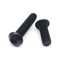 M3 noir Grade 10.9 acier ISO7380 tête à six pans creux bouton champignon Allen boulon vis 100 pièces/sac 10mm 25mm 4mm longueurs tête cylindrique