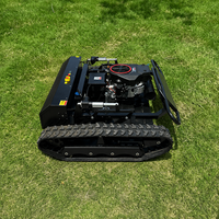 Tondeuse à gazon robotisée télécommandée, homologuée CE EPA, pour tous terrains, avec chenilles en caoutchouc agricoles