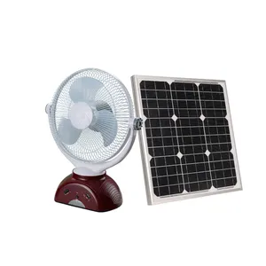 Ventilador solar de 12 pulgadas y 12 voltios, recargable, CA, CC, para mesa