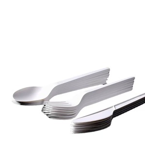 Chất Lượng Cao Dùng Một Lần Đồ Ăn Dao Kéo Thiết Lập Thân Thiện Với Môi Phân Hủy Sinh Học Thực Phẩm Cấp PSM Nhựa Muỗng Dao Nĩa Cho Các Bên - Product Image 6