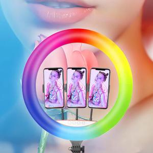 <span class=keywords><strong>Prix</strong></span> moins cher Haute Qualité Dimmable RGB 18 pouces Anneau Éclairage 3200-6500K Maquillage 45cm Anneau Lumière avec Télécommande et Sac - Product Image 5