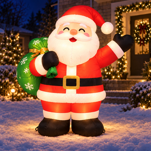 Père Noël gonflable <span class=keywords><strong>de</strong></span> Noël avec sac cadeau flocon <span class=keywords><strong>de</strong></span> neige, figurine <span class=keywords><strong>de</strong></span> Père Noël LED gonflable pour la décoration extérieure <span class=keywords><strong>de</strong></span> jardin, pelouse et vacances <span class=keywords><strong>de</strong></span> Noël - Product Image 4