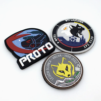 Patch en silicone à transfert thermique avec logo personnalisé, patch rond en PVC, patch en caoutchouc pour vêtements, chapeaux, tissus en toile plastique, patch brodé