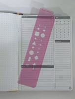 Carnet à couverture rigide cousue avec coins en papier, pochette arrière, règle, marque-page en ruban, agenda, pour l'écriture, le bureau, l'école, les affaires, cadeau