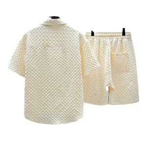 Completo Sportivo <span class=keywords><strong>Estivo</strong></span> da <span class=keywords><strong>Uomo</strong></span> 2024, Set Due Pezzi Traspirante in Seta Ghiaccio, Camicia a Maniche Corte e Pantaloncini <span class=keywords><strong>Casual</strong></span>, Sottile ed Elegante - Product Image 5