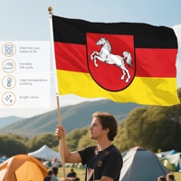 Drapeau en polyester de qualité supérieure du Niedersachsen, 3x5 pieds (90x150cm), bannière politique allemande pour les campagnes, anti-plis, vente en gros