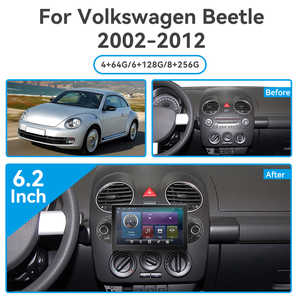 Estéreo de coche Android 13 de 6,2 pulgadas para Volkswagen Beetle 2002-2012 con navegación GPS WIFI Mirrorlink Radio unidad principal - Product Image 2
