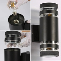 Lampe murale de jardin LED circulaire moderne, design créatif pour couloir, éclairage extérieur en aluminium E26/E27 pour cour