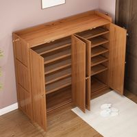 Armoire à chaussures moderne en bambou pour la maison ou l'appartement Meubles de salon avec étagères à chaussures en bois