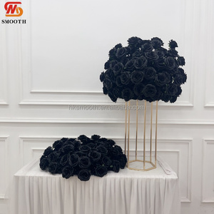 Couronne de fleurs noires de luxe lisses, ensembles de boules de fleurs pour mariage, prix d'usine pour la décoration de centre de table - Product Image 4