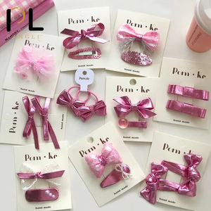 Barrettes à cheveux pour enfants et filles, style coréen, avec nœud en dentelle à paillettes, perle, franges et nœud papillon, à clipser, scintillantes et charmantes - Product Image 1