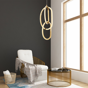 Đèn Led Màu Vàng Kim Thép Không Gỉ Đơn Giản Hiện Đại Đèn Treo Phòng Ngủ Phòng Ăn Đèn Chùm - Product Image 3