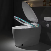 WC intelligent à chasse automatique avec veilleuse, siège chauffant, buse autonettoyante, séchage à air chaud – Sanitaire de salle de bain moderne