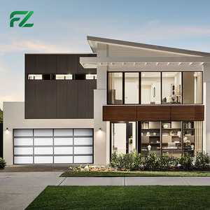 Vente directe d'usine, portes <span class=keywords><strong>de</strong></span> <span class=keywords><strong>garage</strong></span> extérieures modernes en aluminium, double vitrage, verre isolant, électriques, 16*7, finition en alliage d'aluminium - Product Image 1