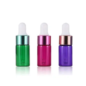 Fancy China Supply 1ml 2ml 3ml 5ml Travel Amber Essential Oil Case Gold Dropper Glass Perfume Bottles