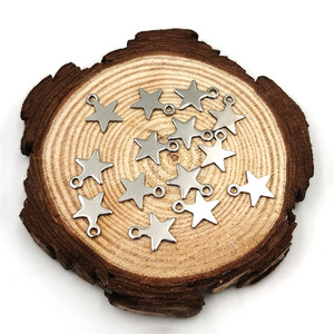 จี้สแตนเลสรูปหัวใจ ไม้กางเขน สมอเรือ ดาว สำหรับทำเครื่องประดับ DIY ชุด 6 ชิ้น H1103 - Product Image 2