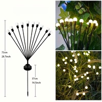 Lampe solaire LED à piquet pour extérieur, étanche IP65, à effet de mouvement, pour jardin, pelouse, paysage, décoration de vacances