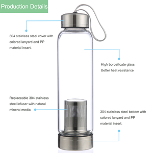 <span class=keywords><strong>Bouteille</strong></span> d'eau alcaline en verre de style classique de 500 ml avec bouchon à vis et filtre à eau hydrogène à bille pour les voyages - Product Image 5