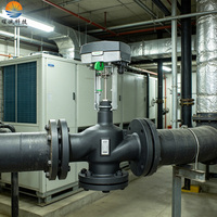 Katup Kontrol Listrik Besi Cor HVAC OEM Schneider DN65-DN150 Tegangan AC24V Floating untuk Air
