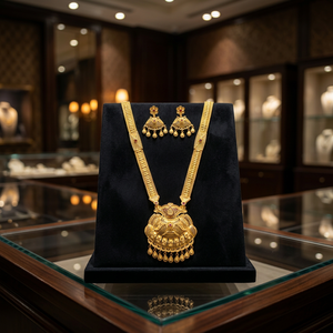 ชุดเครื่องประดับสำหรับงานแต่งงานแบบโบราณสร้อยคอยาวทำจากไมโครโกลด์14K 18K 24K ชุดเครื่องประดับยาวชุบทองทองเหลือง - Product Image 2