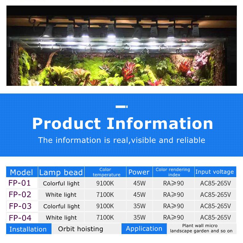 Rain Forest Aquarium LED Spotlight Microlandscape Landscaping Amphibious Colored Light