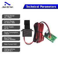 JSY-MK-163 100A Meteran Energi Digital Mini Satu Fasa Bidireksional Pengukur Tegangan Arus Alternatif Ampermetr Komunikasi TTL