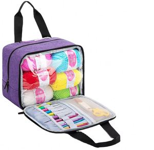 BSCI Factory OEM <b>Crochet</b> Kit Yarn <b>Storage</b> Tote <b>Bag</b> Small Portable Knitting <b>Bag</b> Travel Yarn Organizer - Product Image 1