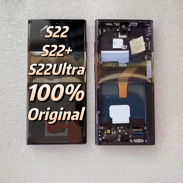 100%Original AMOLED for Samsung S22Ultra S20 S21 S23 Note20 Ultra Touch Screen Lcd Display Mobile Phone LCD S24 S25 Replacement