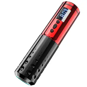 Noir không dây quay Tattoo Pen máy với coreless động cơ hai pin có thể thay thế hai dùng một lần Grips