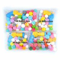 Jouet interactif pour chat : lanceur de balles en peluche silencieux, anti-stress, en polyester haute élasticité, avec pompons, pour l'auto-entretenissement